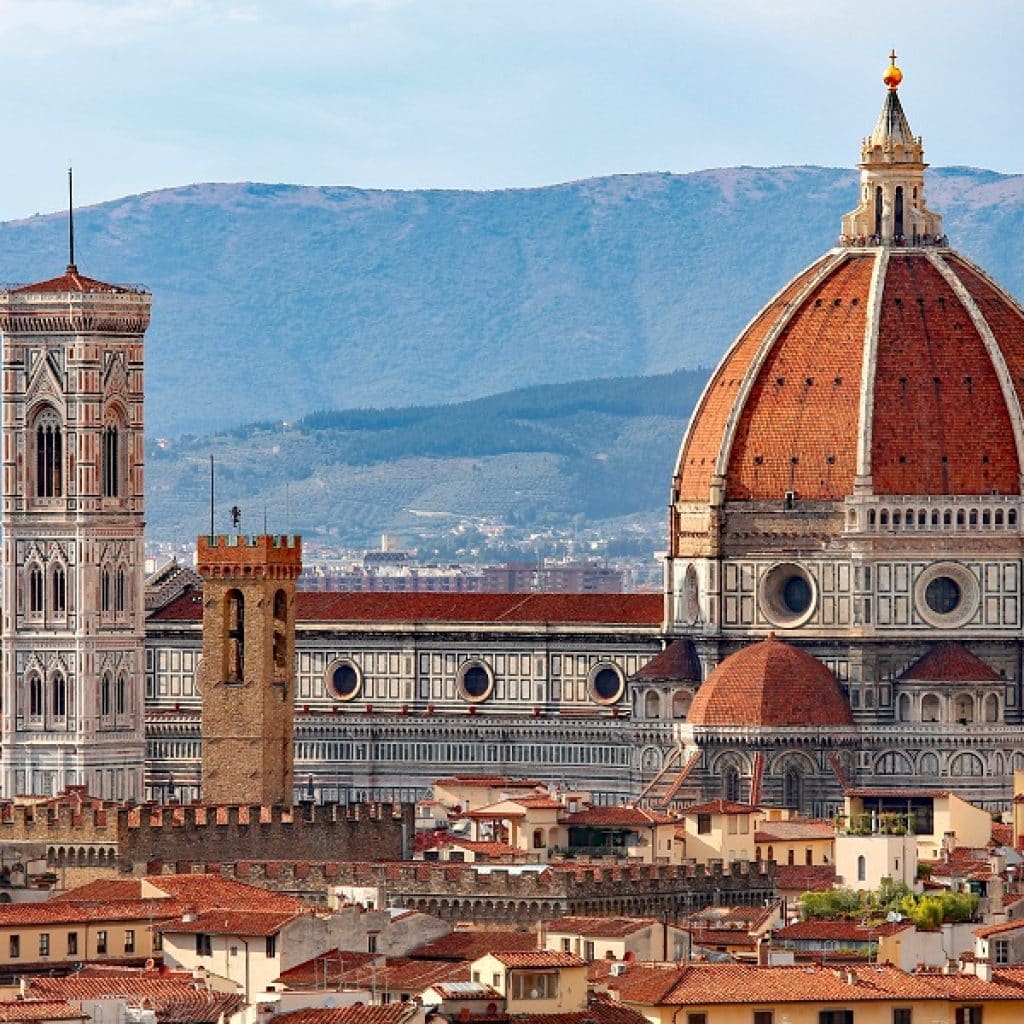 FLORENCE in Italy with the great dome of the Cathedral called Duomo di Firenze