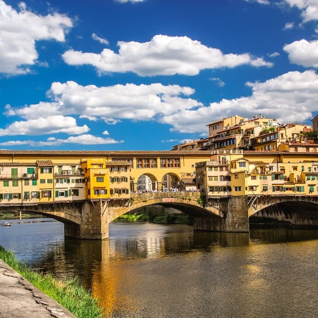 Ponte Vecchio the famous Arch bridge in Florence, Italy