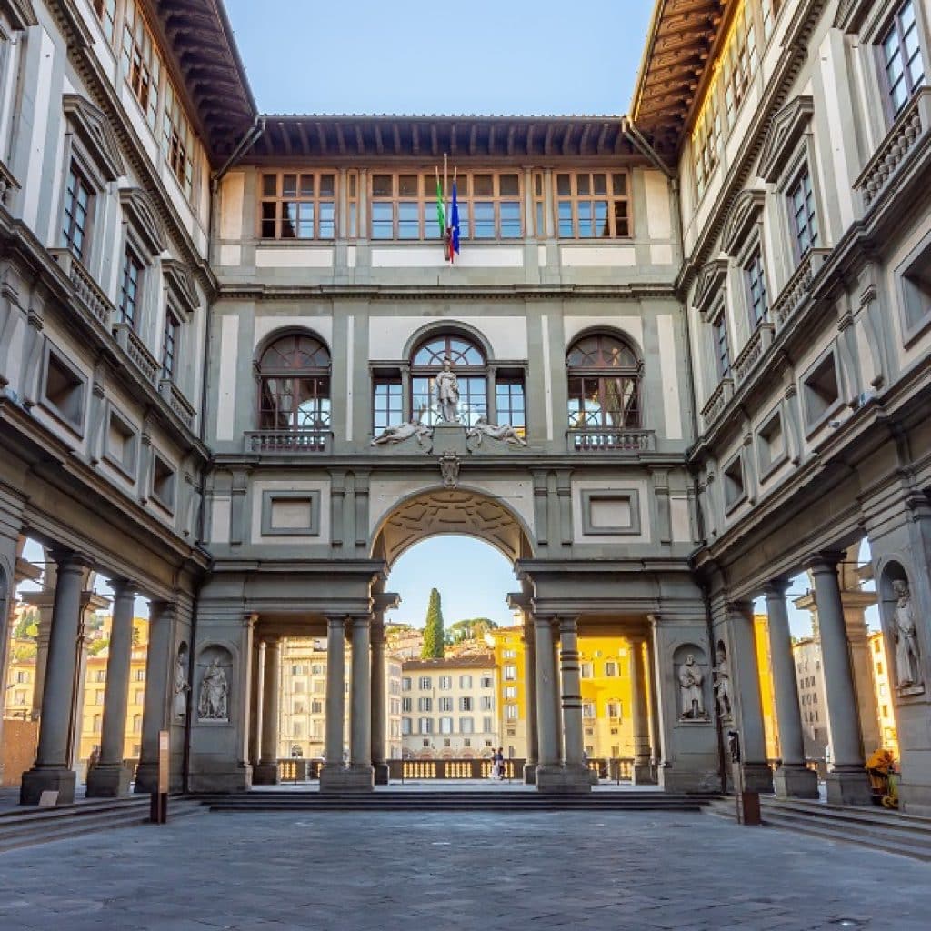 Famous Uffizi gallery in Florence, Italy