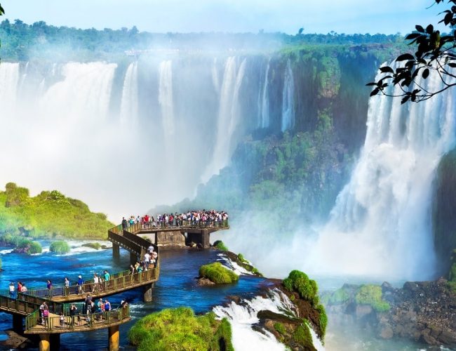 Iguazu Falls, on the border of Argentina and Brazil